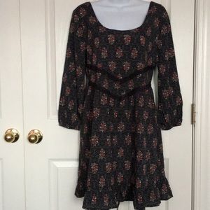 Hollister Black and Red Patterned Mini Dress